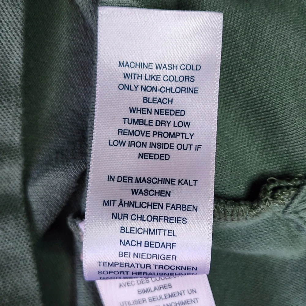 True Religion Polo Shirt Mens Large Green Short Sleeve Horseshoe Logo‎ Excellent